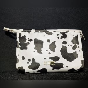 Love Black and White Cow Print Makeup Bag